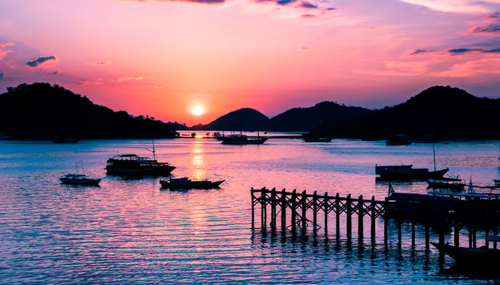 Sunset over Flores island, Indonesia