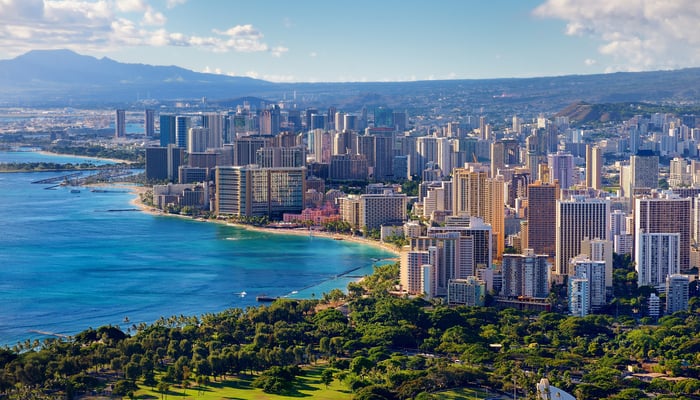 Aerial view of Honolulu, Hawaii
