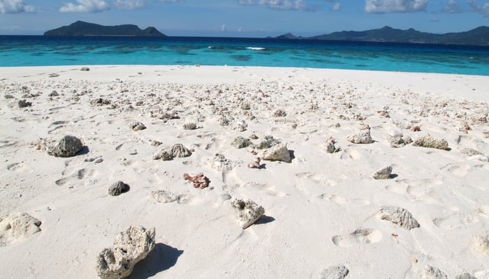 White sand beach on Mayotte island