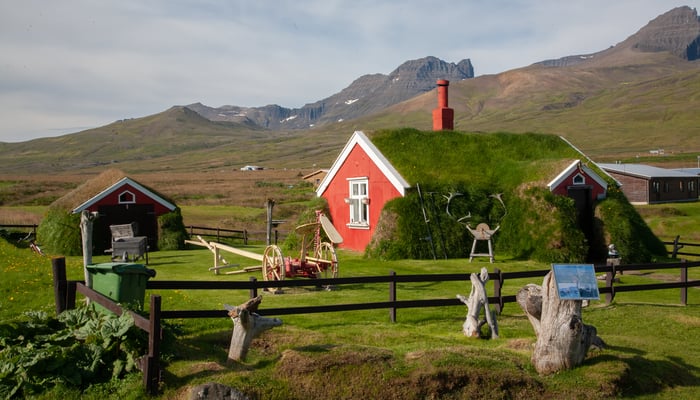 Turf house in Bakkargerdi, Iceland