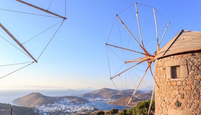 Windmills on Patmos, Greece