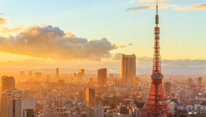 Tokyo skyline at sunset