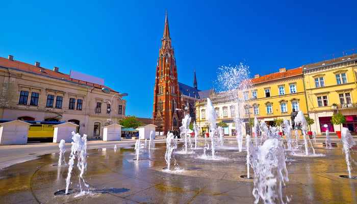 Main square in Osijek, Croatia