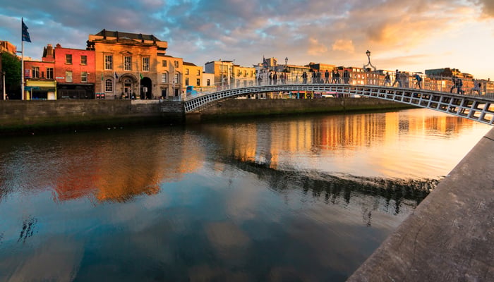 Sunset in Dublin, Ireland