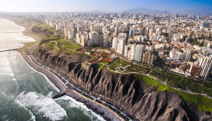 Miraflores cliffs in Lima, Peru