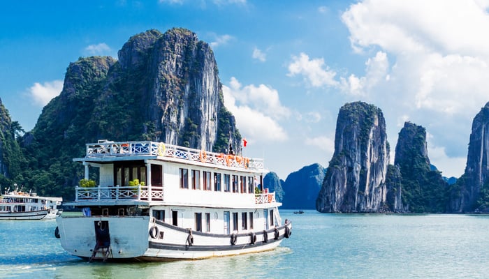 Junk boat in Ha Long Bay, Vietnam