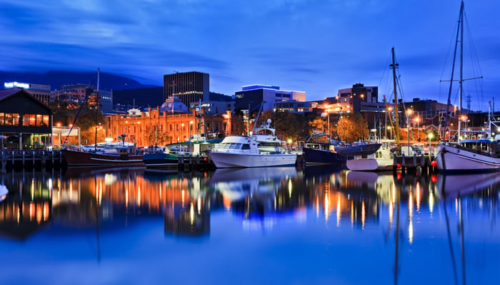 Hobart, Tasmania at night