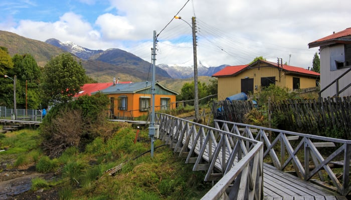 Boardwalk in Puerto Eden, Chile