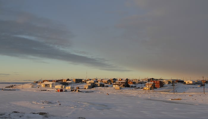 Sunrise over Cambridge Bay, Canada