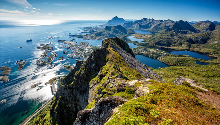 Aerial view of Svolvaer, Norway