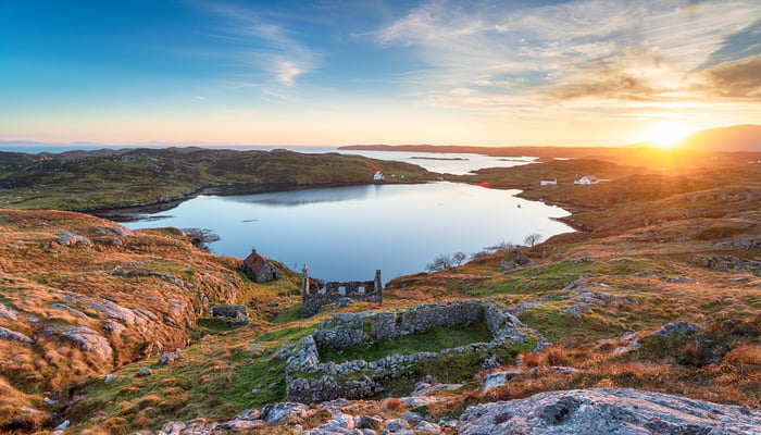 Sunset over Manish, Isle of Harris, Scotland