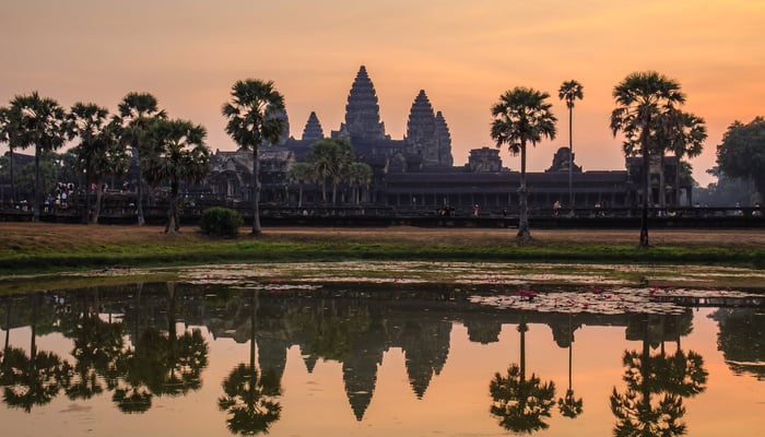 Sunrise over Angkor Wat temple in Siem Reap, Cambodia