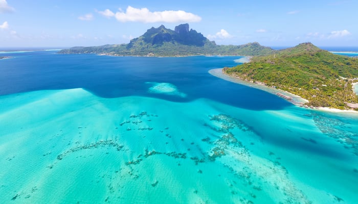 Aerial view of Bora Bora, French Polynesia