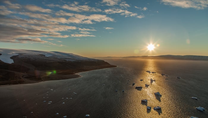 Sunrise over Qaanaaq, Greenland