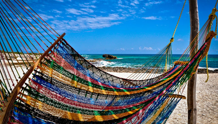 Hammock on the beach in Cozumel, Mexico