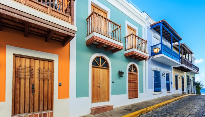 Colourful street in San Juan, Puerto Rico