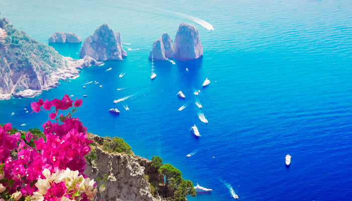 Faraglioni cliffs in Capri, Italy