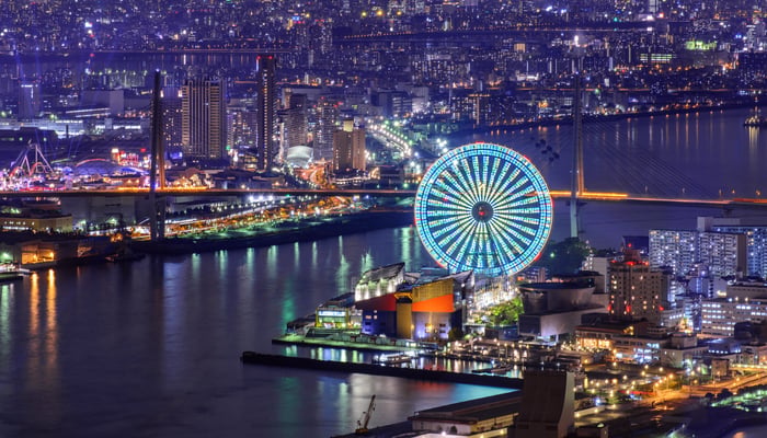 Osaka, Japan by night