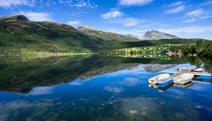 Eidsvatnet lake, Eidsdal, Norway