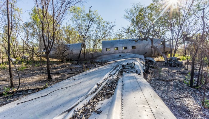 Plane wreckage in Vansittart Bay, Australia