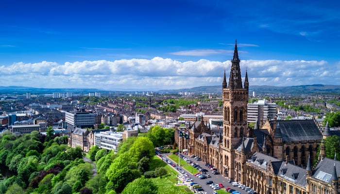 Aerial view of Glasgow, Scotland