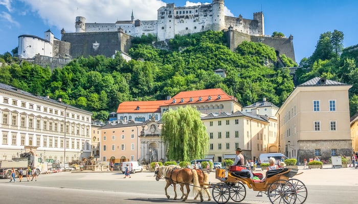 Horse and carriage in Salzburg, Austria