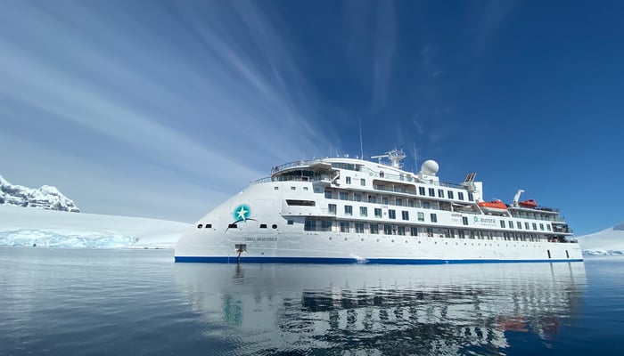 Aurora Expeditions - Greg Mortimer in Antarctica