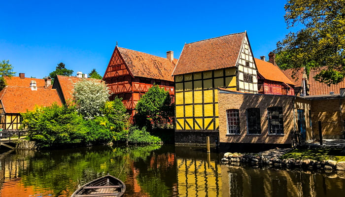Old houses in Aarhus, Denmark