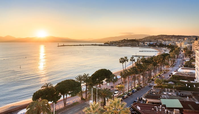 Sunset over Cannes, France