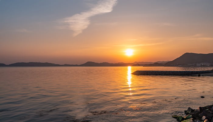 Shibukawa beach in Tamano, Japan