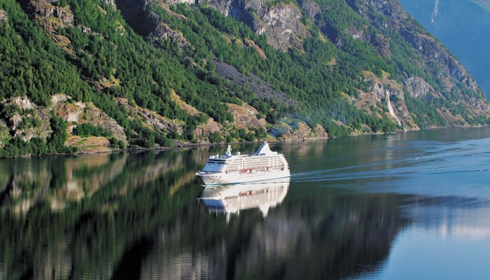 Regent Seven Seas Voyager in Geirangerfjord, Norway
