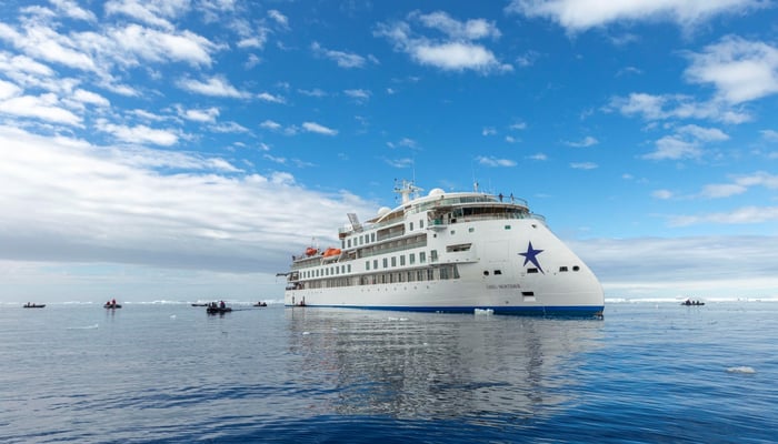 Greg Mortimer expedition ship at sea