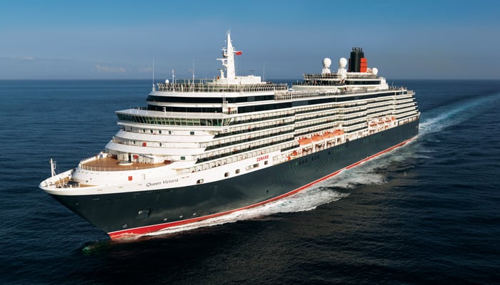 Cunard's Queen Victoria cruise ship at sea