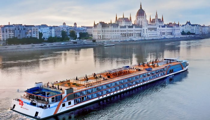 AmaMagna river ship on the Danube in Budapest
