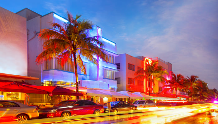 Miami South Beach at night