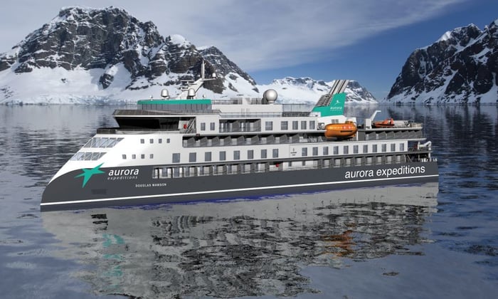 Rendering of AE Expeditions' new ship Douglas Mawson