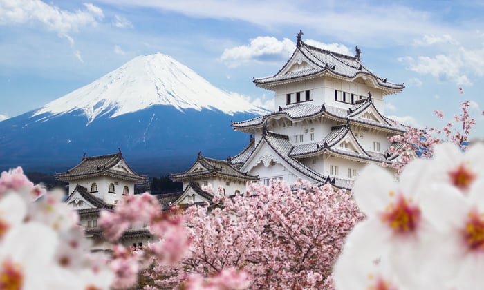 Himeji Castle and Mount Fuji, Japan