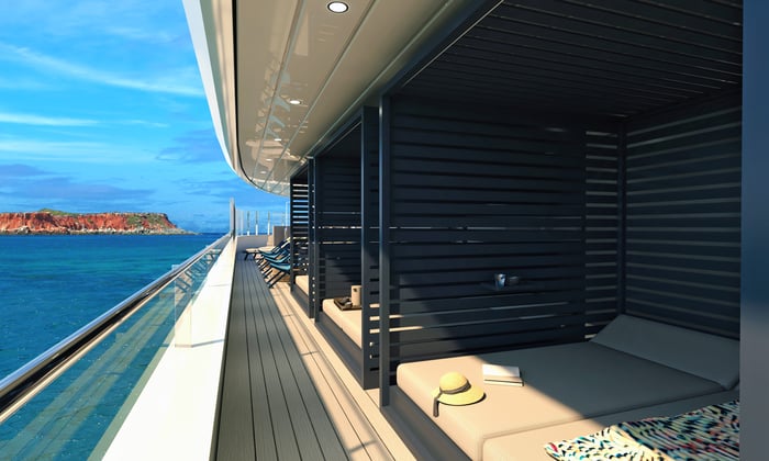 Rendering of Cabanas on the Sky Deck on Scenic Eclipse II