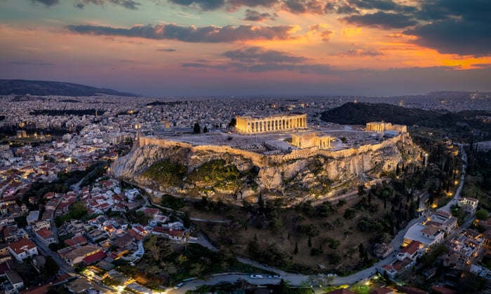 The Acropolis and Parthenon Temple in Athens, Greece