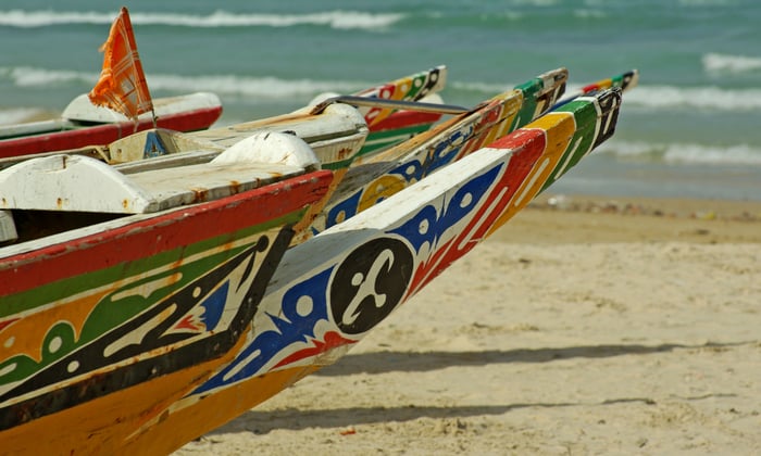 Senegalese dugout canoes