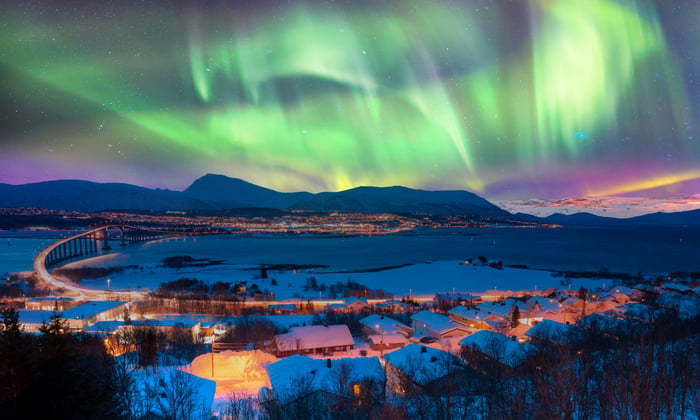 The Northern Lights over Tromso, Norway