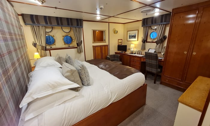 Duart Castle, a cabin on board Hebridean Princess