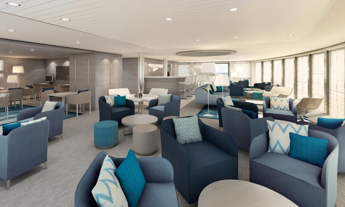 Panoramic Lounge onboard Ponant’s Le Lyrial