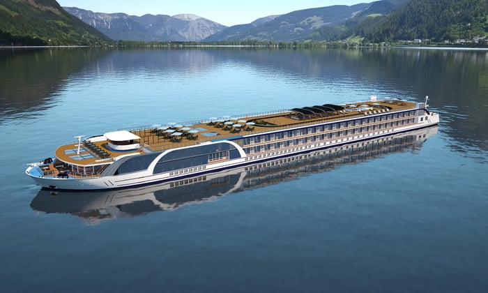 Artist's rendering of AmaMagna on the Danube