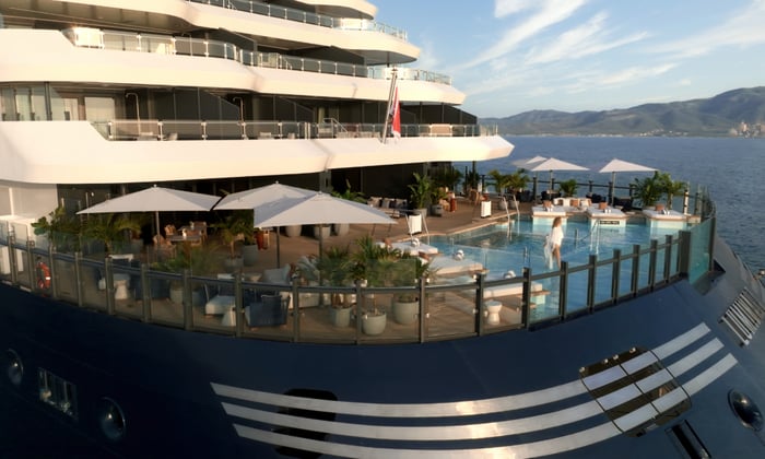 The Beach House pool onboard The Ritz-Carlton Yacht Collection's Luminara ship