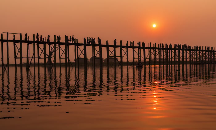 U Bein Bridge in Amarapura, Myanmar