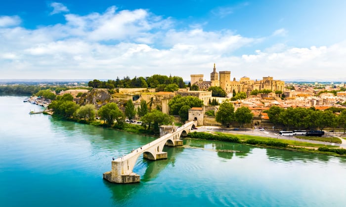 Saint Benezet Bridge by the Rhône in Avignon 