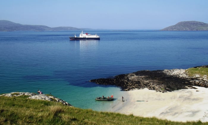 Hebridean Princess at Sandray in the Hebrides