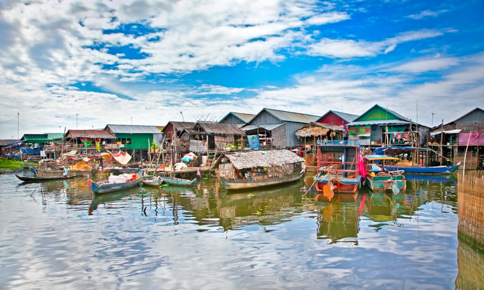 Floating village on Tonle Sap Lake, Cambodia