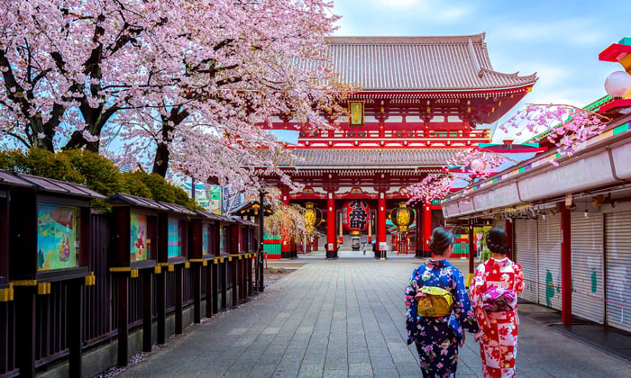 Geishas outside Sensoji temple, Tokyo